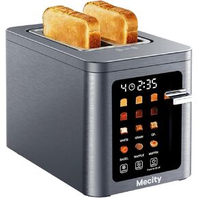 Mecity 4 Slice Touchscreen Toaster, 6 Bread Modes & 6 Browning Levels, Dual Touch Control Wide Slot Stainless Steel Electric Toaster with Memory, Defrost, 3-Min Auto Shutoff for White, Bagels, Waffles in Saudi Arabia