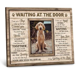 Dog Memorial Wooden Picture Frame 8x10, Waiting at the Door Pet Loss Gifts in Saudi Arabia
