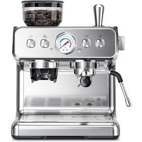 Kismile Espresso Machine with Grinder, 20 Bar Expresso Coffee Machines with Milk Frother, 58mm Expresso Machines for Home, Perfect for Cappuccino & Latte, Stainless Steel(2026 Upgrade) in Kuwait
