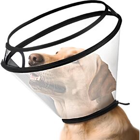 BONTHEE Dog Cone Collar for Surgery Recovery,Adjustable Transparent Pet Recovery Collar for Large Medium Small Dogs & Cats, Protective Elizabethan E-Collar for Wound Healing, Anti-Lick & Bite-XL in Saudi Arabia