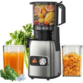 Juicer Machines, Cold Press Juicer Fit Whole Fruits & Vegetables, Slow Masticating Juicers with 5.3" Wide Feed Chute, High Juice Yield, BPA Free in Saudi Arabia