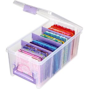 saizone 6925AA Semi Satchel with Removable Dividers, Portable Art & Craft Organizer with Handle, [1] Plastic Storage Case, Clear with Aqua Accents in Kuwait