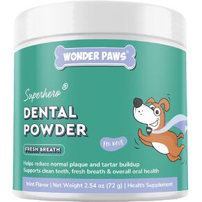 Premium Dog Dental Powder – Advanced Dog Teeth Cleaning Powder For Plaque & Tartar Removal– Dental Powder For Dogs With Kelp, Enzymes & Herbs – Breath Freshener For Plaque, Tartar & Oral Health–2.54oz in Saudi Arabia