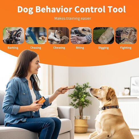 Ultrasonic Dog Bark Deterrent Device - Sonic Dogs Whistle to Stop Barking All Size, Pet Gentle Anti-Barking Control silencer, 35ft Range Barks No More, Humane Behavior Training Indoor Outdoor in Kuwait