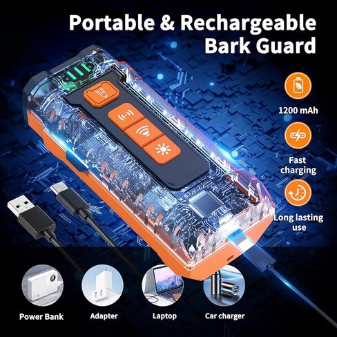 Ultrasonic Dog Bark Deterrent Device - Sonic Dogs Whistle to Stop Barking All Size, Pet Gentle Anti-Barking Control silencer, 35ft Range Barks No More, Humane Behavior Training Indoor Outdoor in Kuwait