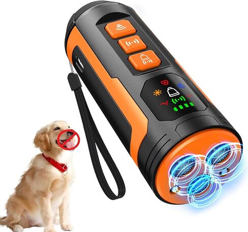 Sonic Bark Deterrent, Ultrasonic Dog Barking Control Device with Flashing Light, Waterproof Anti Bark Device for Indoor Outdoor Use, Stop Neighbor Dog Barking, Bark Deterrent for Home & Yard Security in Kuwait
