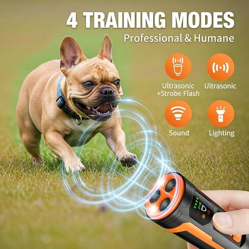 Sonic Bark Deterrent, Ultrasonic Dog Barking Control Device with Flashing Light, Waterproof Anti Bark Device for Indoor Outdoor Use, Stop Neighbor Dog Barking, Bark Deterrent for Home & Yard Security in Kuwait