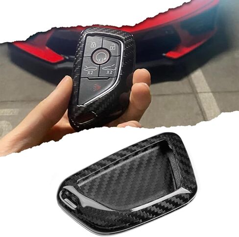 G Brand Genuine Carbon Fiber for Chevrolet Corvette C8 Key Fob Case Cover 2020 2021 2022 (Red, Black) Keyless Entry Shell Trim unisex-adult (Red), 4 x 1 x 1 in Saudi Arabia