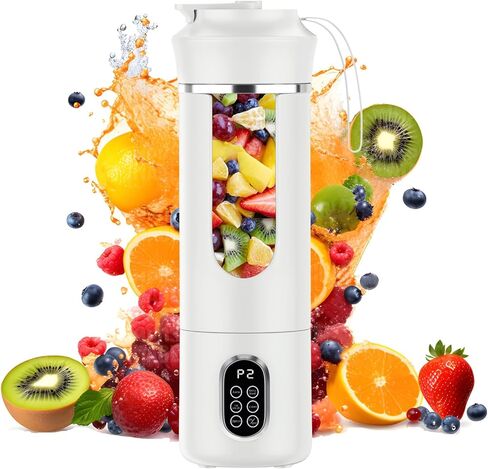 530ML Portable Blender,Mini Portable Electric USB Juicer,Small Personal Blender for Smoothies and Shakes,With Automatic Cleaning Function,Multi-Purpose and Easy To Use(white) in Kuwait