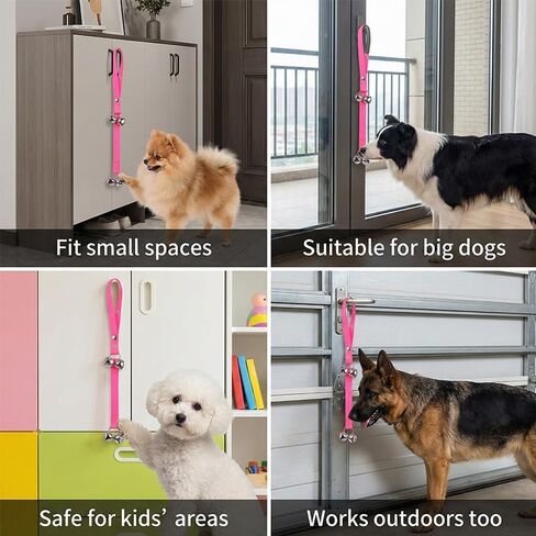 Adjustable Dog Doorbells for Potty Training, Premium Pink Nylon Dog Bells with 7 Extra-Loud Metal Bells, Easy Puppy Training Door Bell for Small, Medium & Large Dogs in Kuwait