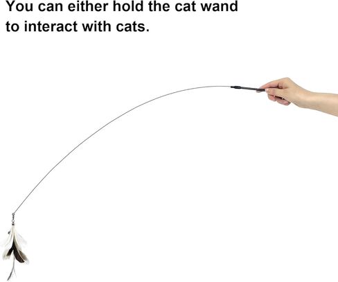TTcat Cat Wand Toys with Suction Cup, Interactive Bird Simulation Cat Toy Set,Cat Teaser Cat Toys,Flexible Steel Wire and 3Pcs Replacement Feather Refills with Bells. in Saudi Arabia