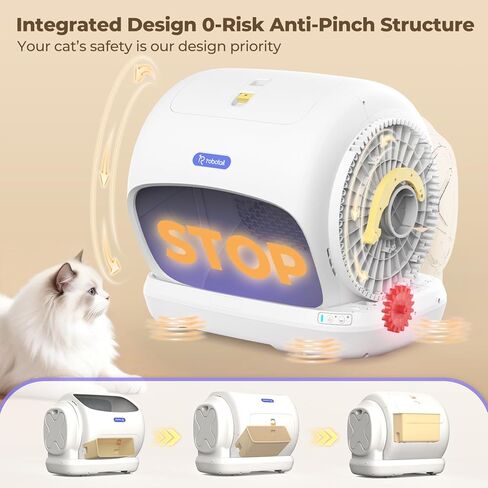XXXL Self-Cleaning Cat Litter Box, 106L Extra-Large Automatic Cat Litter Box for Multiple Cats, Safety Sensor/Anti-Pinch Patent/Smart APP Control/Low Entrance/Double-Layer Defense/Easy Clean in Kuwait