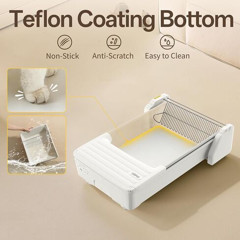 UBPET Automatic Cat Litter Box, Open-Top Self Cleaning Litter Box for Multiple Cats, Weight Sensors Safety Protection, Smart APP Control, Odor-Free Waste Disposal, Works with Bentonite Mineral Litter in Saudi Arabia
