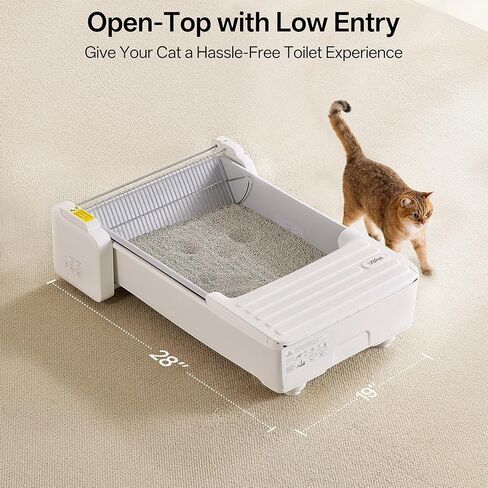 UBPET Open Top Self Cleaning Litter Box, Large Capacity Automatic Litter Box with APP Control,Odor Control, Anti-Pinch, Automatic Cat Litter Box for Multiple Cats in Kuwait