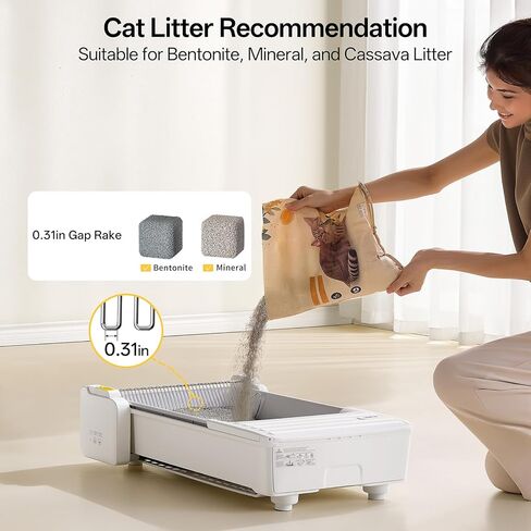 UBPET Open Top Self Cleaning Litter Box, Large Capacity Automatic Litter Box with APP Control,Odor Control, Anti-Pinch, Automatic Cat Litter Box for Multiple Cats in Kuwait