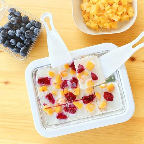 New Rolled Ice Cream Maker, Portable Instant Rolled Ice Cream Tray with Dual Scrapers, DIY Rolled Ice Cream Homemade Italian Ice Cream, Sorbet, Frozen Yogurt tray-1pcs in Kuwait