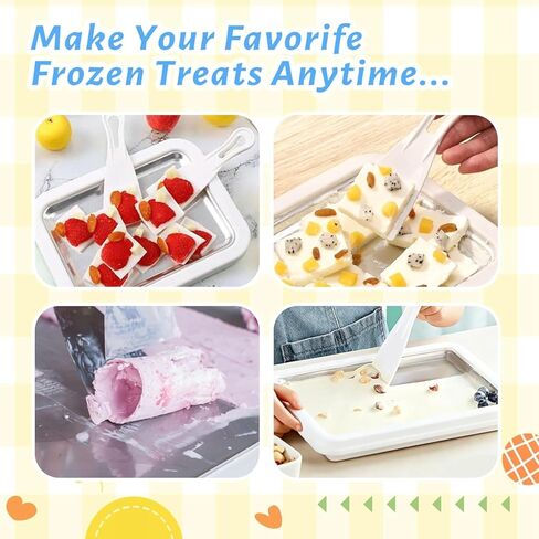 New Rolled Ice Cream Maker, Portable Instant Rolled Ice Cream Tray with Dual Scrapers, DIY Rolled Ice Cream Homemade Italian Ice Cream, Sorbet, Frozen Yogurt tray-1pcs in Kuwait
