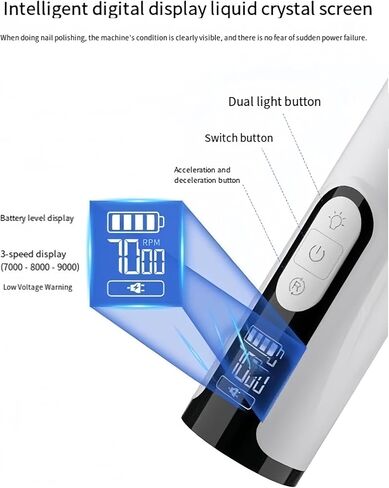 Pet Nails Grinder 3 Speed LED Electric Trimmer Ergonomic Grip Low Noise Grooming Tool for Dog Cats Small Animal Pet Trimmer in Kuwait