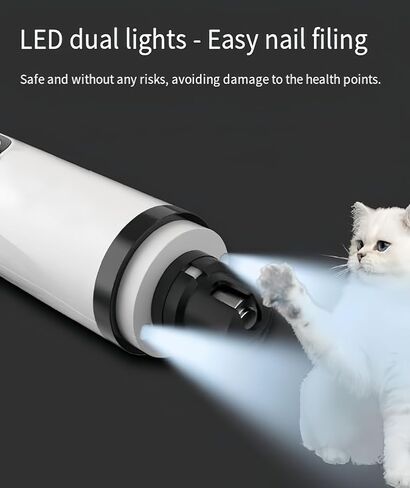 Pet Nails Grinder 3 Speed LED Electric Trimmer Ergonomic Grip Low Noise Grooming Tool for Dog Cats Small Animal Pet Trimmer in Kuwait