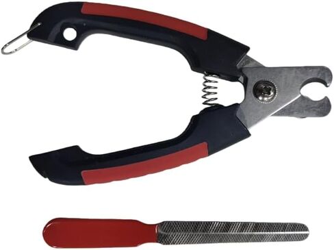 1 Pcs Red Small Size Pet Nail Clipper, Alloy Blade Anti-Splash Nail Trimmer with File, Safety Guard Compact Grooming Cutter for Small Puppy Kitten Cat Nail Care in Kuwait
