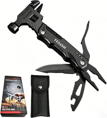 Upgraded Adjustable Wrench Multi tool Hammer,18-in-1 All in One Survival Tools Mini Multitool Pliers for Adults Him Boyfriend Husband Grandpa Women Birthday Valentines Fathers Gift in Saudi Arabia