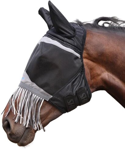 قناع FlyGuard Pro Fine Mesh Fly من Shires مع حماية من الأشعة فوق البنفسجية/كامل/الأذنين وأهداب الأنف in Kuwait