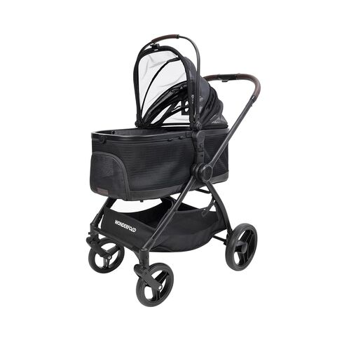 WonderFold P3 Buddy Pet Stroller - Luxury Lightweight Foldable Pet Stroller for Dogs & Cats with Adjustable Faux Leather Handlebar - Dual Entry Design & Travel Friendly Comfort - Up to 48.5 lbs in Kuwait