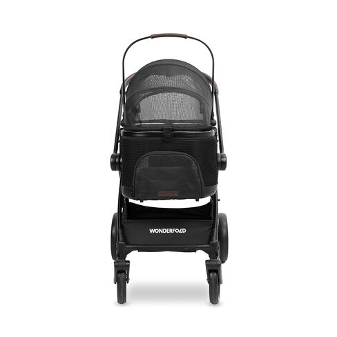 WonderFold P3 Buddy Pet Stroller - Luxury Lightweight Foldable Pet Stroller for Dogs & Cats with Adjustable Faux Leather Handlebar - Dual Entry Design & Travel Friendly Comfort - Up to 48.5 lbs in Kuwait