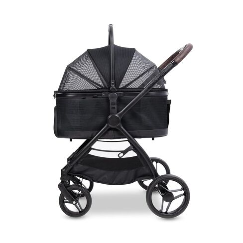 WonderFold P3 Buddy Pet Stroller - Luxury Lightweight Foldable Pet Stroller for Dogs & Cats with Adjustable Faux Leather Handlebar - Dual Entry Design & Travel Friendly Comfort - Up to 48.5 lbs in Kuwait