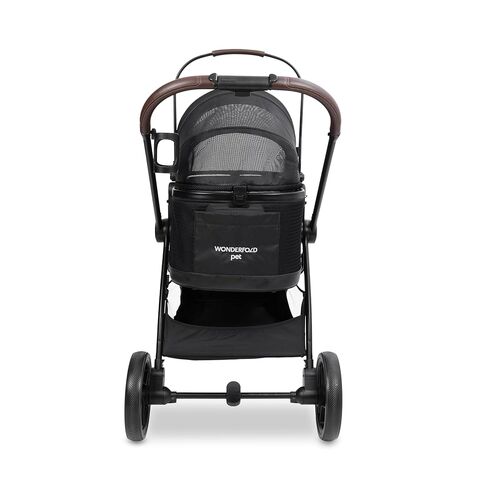 WonderFold P3 Buddy Pet Stroller - Luxury Lightweight Foldable Pet Stroller for Dogs & Cats with Adjustable Faux Leather Handlebar - Dual Entry Design & Travel Friendly Comfort - Up to 48.5 lbs in Kuwait