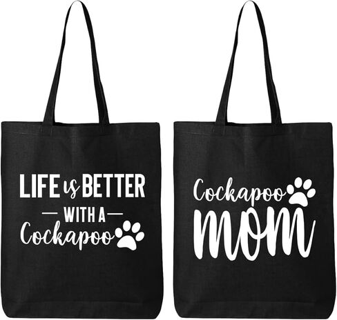 Tees & Tails Life Is Better With A Cockapoo & Cockapoo Mom Canvas Tote Bag in Kuwait