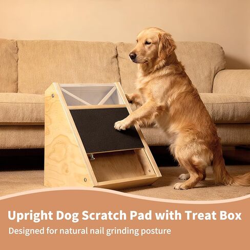 Dog Nail Scratch Board: Quiet Dog Scratch Board with Treat Box, Easy Change Dog Nail Board with 2 Extra Sandpaper Sheets, Interactive Paw Nail Scratcher & Slow Feeder Toy in Kuwait