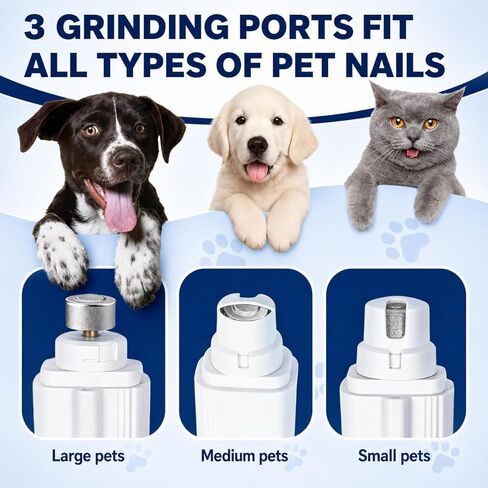 2-in-1 Dog Nail Clippers with Light - Electric Pet Nail Grinder Quiet for Small Large Dogs & Cats, LED Prevent Over Cutting, USB-C Rechargeable Safety Guard Grooming Kit for Black Nails in Kuwait