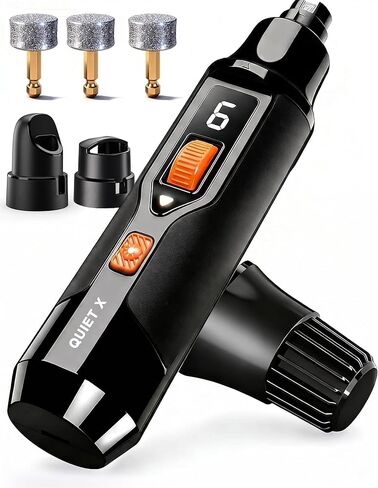 Quiet X 20dB Whisper-Quiet Dog Nail Grinder, No Vibration, 16000 RPM Constant Power Dog Nail Trimmer, Dual LED Lights, 7-Speed, Soothing Low Frequency Sound, for Small Medium Large Dogs in Kuwait