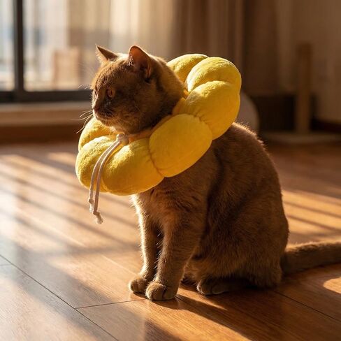 Cat Recovery Collar Adjustable Cone Elizabethan E Collar for Cats, Cat Kitten Donut Bunny Collar for Post Surgery Wound Healing Anti-Licking in Kuwait
