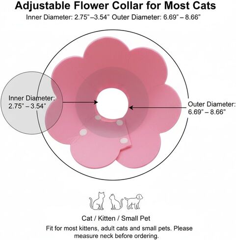 3-Piece Elizabethan Collar Set for Cats, Soft and Adjustable Post-Surgery Recovery Collars for Kittens, Puppies, and Rabbits (Pink, Orange, Yellow) in Kuwait