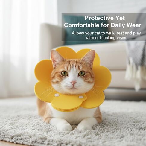 3-Piece Elizabethan Collar Set for Cats, Soft and Adjustable Post-Surgery Recovery Collars for Kittens, Puppies, and Rabbits (Pink, Orange, Yellow) in Kuwait