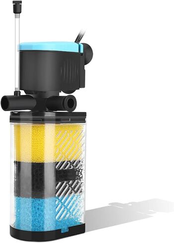 Aquarium Filters – 3-Stage Aquarium Filter in-Tank Filter Internal Filter Fish Tank Filter Turtle Filter for 10-40 Gallon Fish Tanks with Dual Water Outlet and Aeration in Kuwait