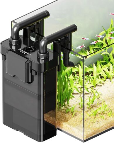 فلتر AQUASMITH معلق على الظهر لحوض السمك، فلتر علبة صغير فائق الهدوء، ترشيح متعدد الطبقات، محرك سفلي مضاد للحرق الجاف، فلتر كبير جدًا (92 جيجا في الساعة (لمدة 5-20 جالون)) in Kuwait