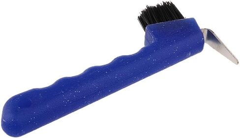 Hoof Pick with Brush Horse Grooming Tool Cleaning Equipment Equestrian Accessory Lightweight Design Nickelage Pick Suitable for Horse Barn, Blue in Kuwait