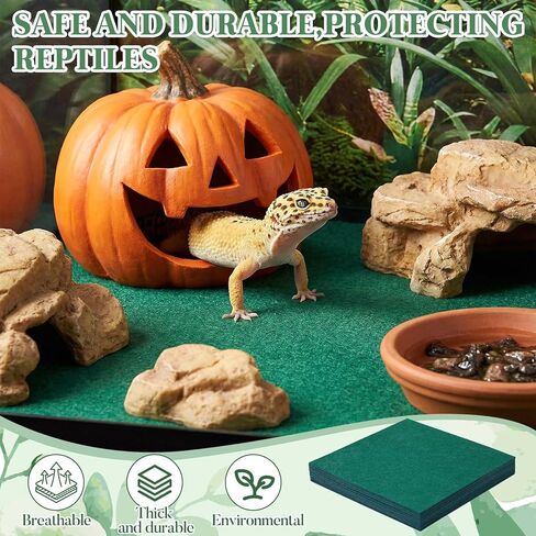 HunnmingRe 16 جهاز كمبيوتر شخصى 12 × 12 الزواحف السجاد Terrarium بطانة الفراش الزواحف الركيزة حصيرة خزان الملحقات ل Terrarium السحالي السلاحف الثعابين الملتحية التنين الإغوانا، الأخضر in Kuwait