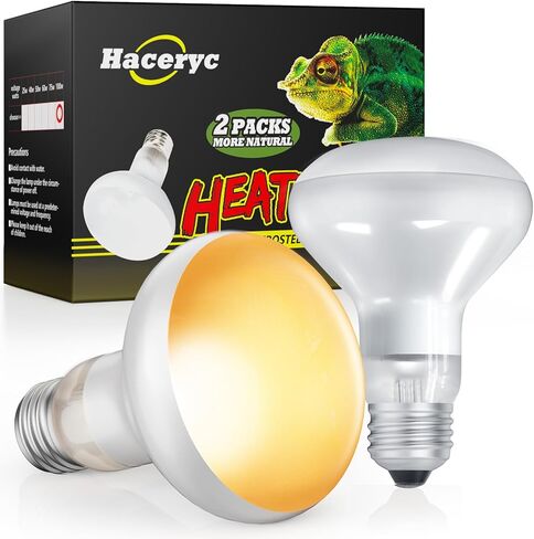 Reptile Heat Lamp, Simulate Natural Sunlight Heat Light Bulbs 2 Pack 100W Amphibians Basking Heat Lamp Bulbs for Reptiles, Bearded Dragon, Lizard, Turtle, Chicken in Kuwait