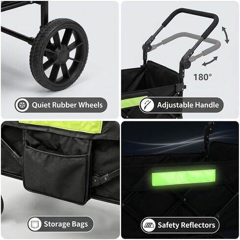 Dog Wagons for Large Senior Dogs, Foldable Elderly Dog Stroller with Thick Mat & Lift Harness, Heavy Duty Dog Cart Upto 140lbs in Kuwait