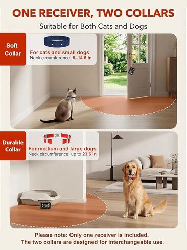 MIMOFPET Wireless Pet Barrier for Cats Dogs - Outdoor Indoor Pet Barrier with Adjustable Safe Static Intensity,Adjustable Range up to 16.4 ft,Waterproof Rechargeable Color Display Barrier System-Black in Kuwait
