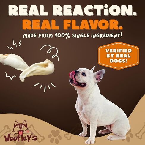 Woofley's - مضغ أذن خروف طبيعي 100% للكلاب - عدد 100 - آذان لحم الضأن الصحية الخاصة بنا سهلة الهضم ورائعة للكلاب الصغيرة والمتوسطة والكبيرة in Kuwait