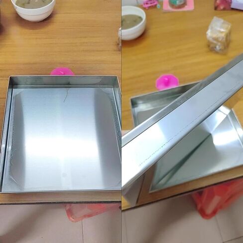 Stainless Steel Drain Pan for HVAC & Dog Crate, 304 0.8mm Oil Drip Tray, 110x30cm (43x12in), Prevents AC Water Leaks, Durable Replacement for Pet Crate Liners in Kuwait