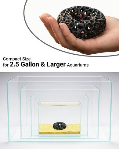 Shrimp Cave for Fish Tank Plants, 2-Pack Round Aquarium Caves for Cherry & Dwarf Shrimp, Plant-Compatible Shrimp Tank Accessories, Aquarium Decor (Black) in Kuwait