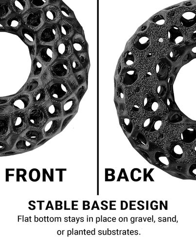 Shrimp Cave for Fish Tank Plants, 2-Pack Round Aquarium Caves for Cherry & Dwarf Shrimp, Plant-Compatible Shrimp Tank Accessories, Aquarium Decor (Black) in Kuwait
