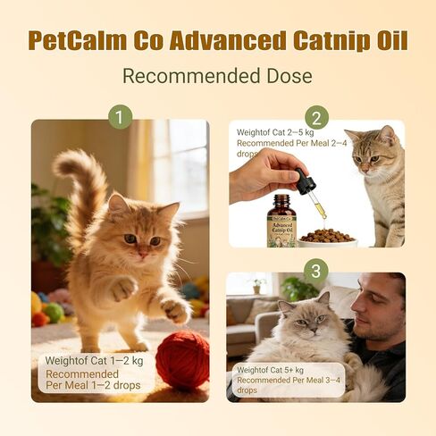 زيت النعناع البري المتطور من شركة PetCalm Co - مركب من قبل الأطباء البيطريين، للقطط فقط، مكمل لاسترخاء القطط (2.1 أونصة سائلة) in Kuwait