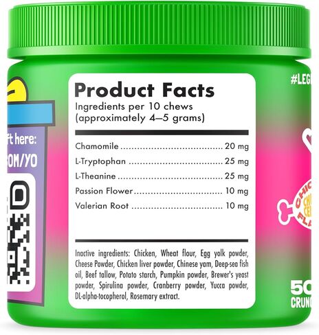 LEGITPET Calming Cat Treats for Anxiety & Stress – Daily Crunchy Chews for Cats with L-Theanine & L-Tryptophan – Supports Calm Behavior & Balanced Mood – Chicken Flavor, 500 Chews in Kuwait